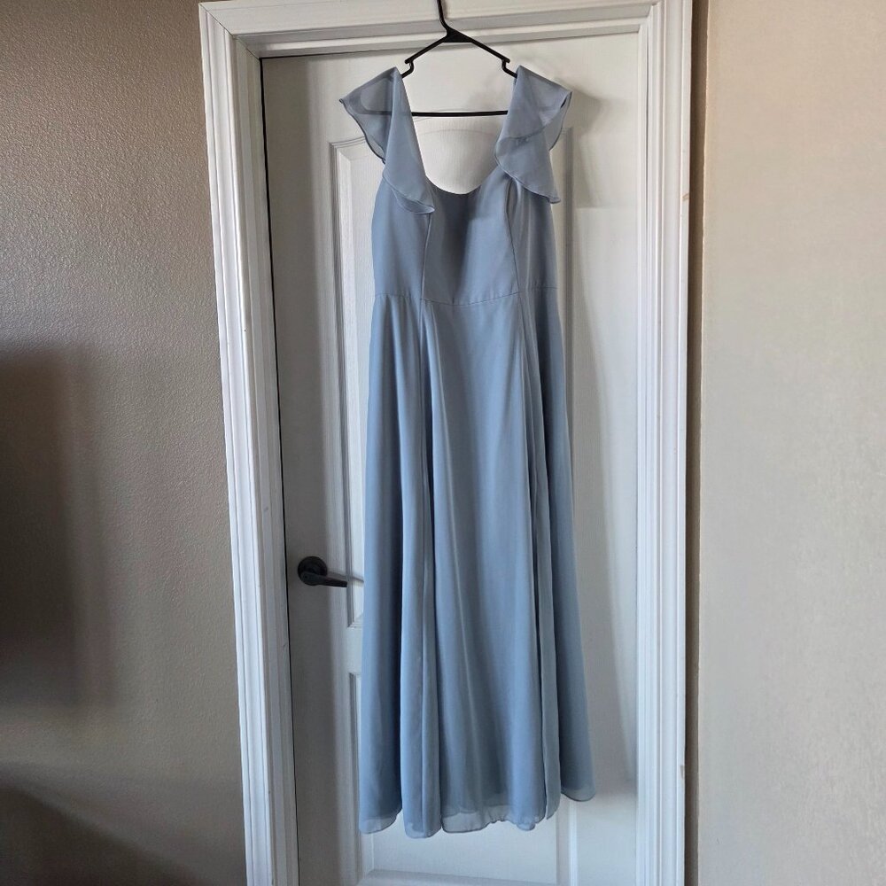 Dusty blue bridesmaid dress